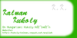 kalman kukoly business card